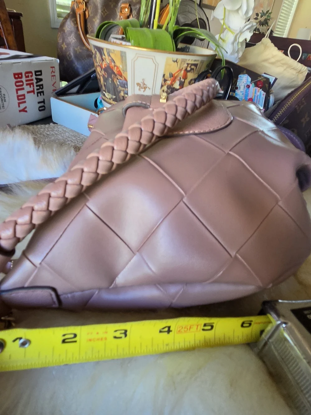 Rosetti Dusty Rose Woven Hobo Shoulder Bag